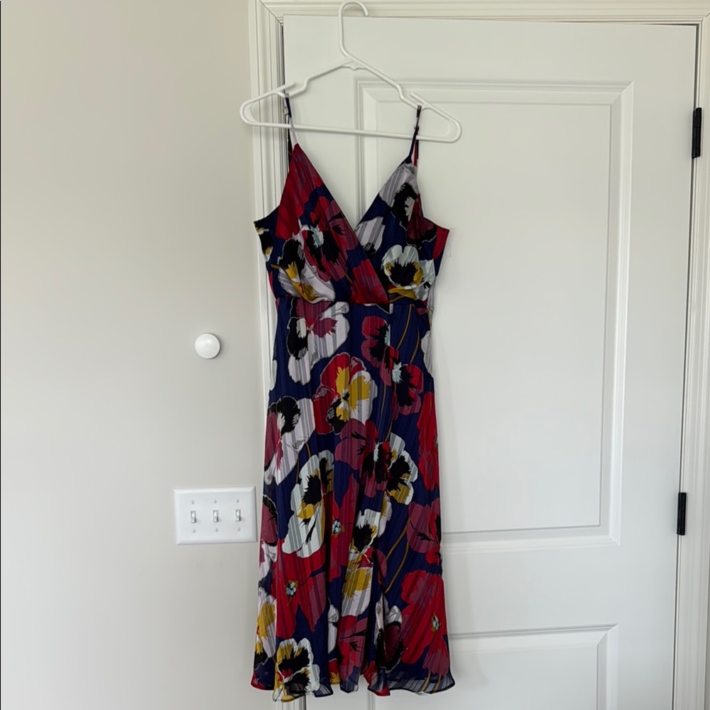 Lulu's Red and Blue Spaghetti Strap Midi Dress